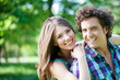 Loving Couple In Park