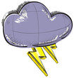 Cloud with lightnings weather icon