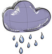 Cloud with rain weather icon