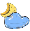 Cloud and moon weather icon