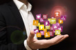 Man holding strategy mobile applications