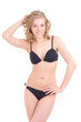 Photo: beautiful blonde in black lingerie beautiful blonde in black lingerie