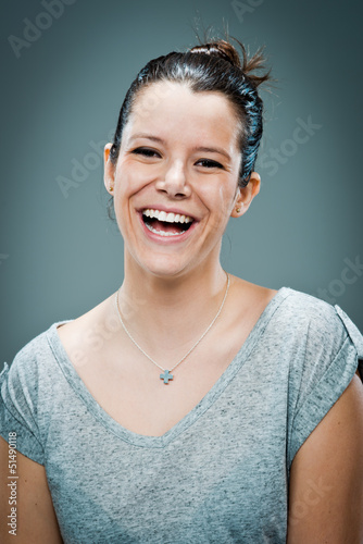 Photo: Young Happy Woman Laughing Young Happy Woman Laughing