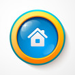 Vector: Blue glass vector home button Blue glass vector home button