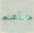Green town vector background