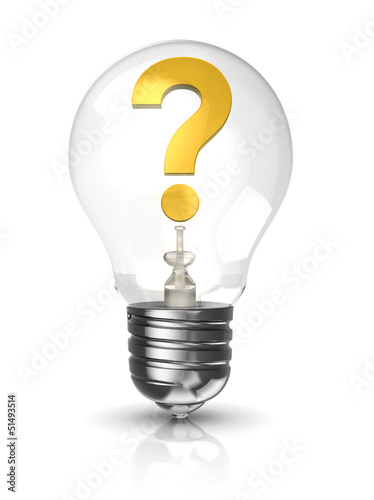 Illustration: Light bulb with question mark Light bulb with question mark