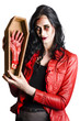 Zombie Woman with Coffin and Severed Hand