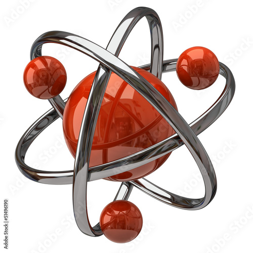 Illustration: 3d atom isolated on white backgound 3d atom isolated on white backgound