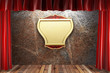 red fabric curtain on stage