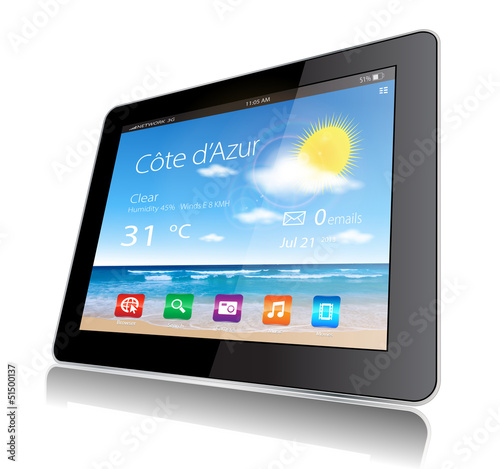 Vector: Tablet Travel Tablet Travel