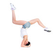 Young fitness woman doing flow on the blades