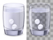 Glass of water and pills