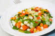 Photo: Mixed vegetables on a plate Mixed vegetables on a plate