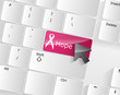 Computer keyboard - pink key Hope, close-up