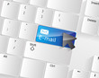 Computer keyboard - blue key E-mail, close-up