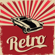 Vintage car design flyer - Grungy style vector design