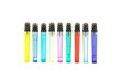 Uesd Colorful cigarette lighters in row