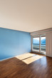 Interior classic apartment, blue sunny room