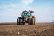 Tractor in the field sow