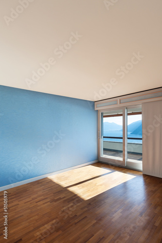 Photo: Interior classic apartment, blue sunny room Interior classic apartment, blue sunny room