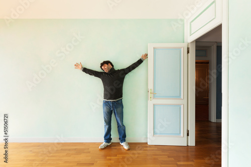 Photo: portrait of a weird guy in the room with the door open portrait of a weird guy in the room with the door open