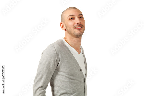 Photo: portrait of young man in studio, isolated on white background portrait of young man in studio, isolated on white background