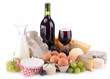 composition with wine,egg and cheese