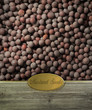 Mustard seeds labeled