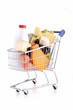 shopping cart with dairy product