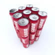 Tower of soda cans