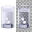 Glass of water and pills