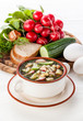 Okroshka - Russian kvass Cold Soup with Vegetables