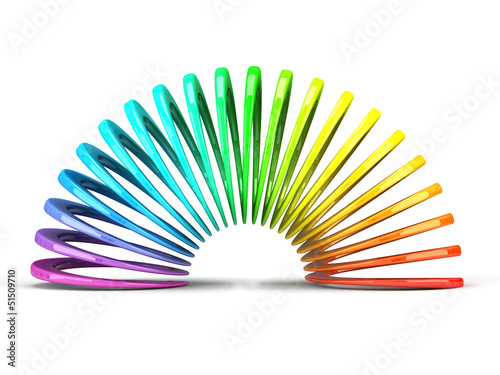 Illustration: Multicolored slinky isolated on white background Multicolored slinky isolated on white background