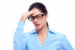Young woman with headache.