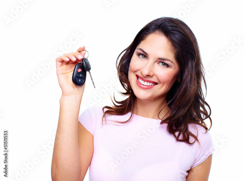 Photo: Woman with a car keys. Woman with a car keys.