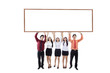 Business team hold up copyspace
