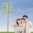 Couple looking for holiday option