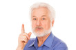 Handsome elderly man has an idea