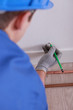 Photo: Plumber marking the spot Plumber marking the spot