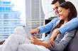 couple reading at home