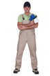 Man holding paint sprayer
