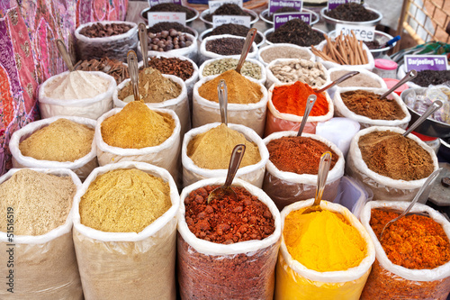 Photo: Indian colored powder spices Indian colored powder spices