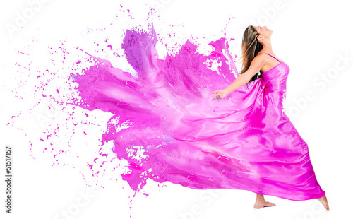 Photo: Woman in a paint dress Woman in a paint dress
