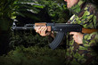 Soldier with rifle AK-47