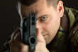 Soldier with rifle AK-47