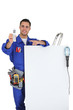 Photo: Electrician promoting his services Electrician promoting his services