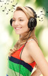 woman with headphones