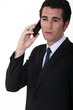 A businessman over the phone.