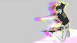 Photo: attractive woman dancing - jumping attractive woman dancing - jumping