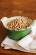 Bowl of dry uncooked chickpeas ready to be cooked